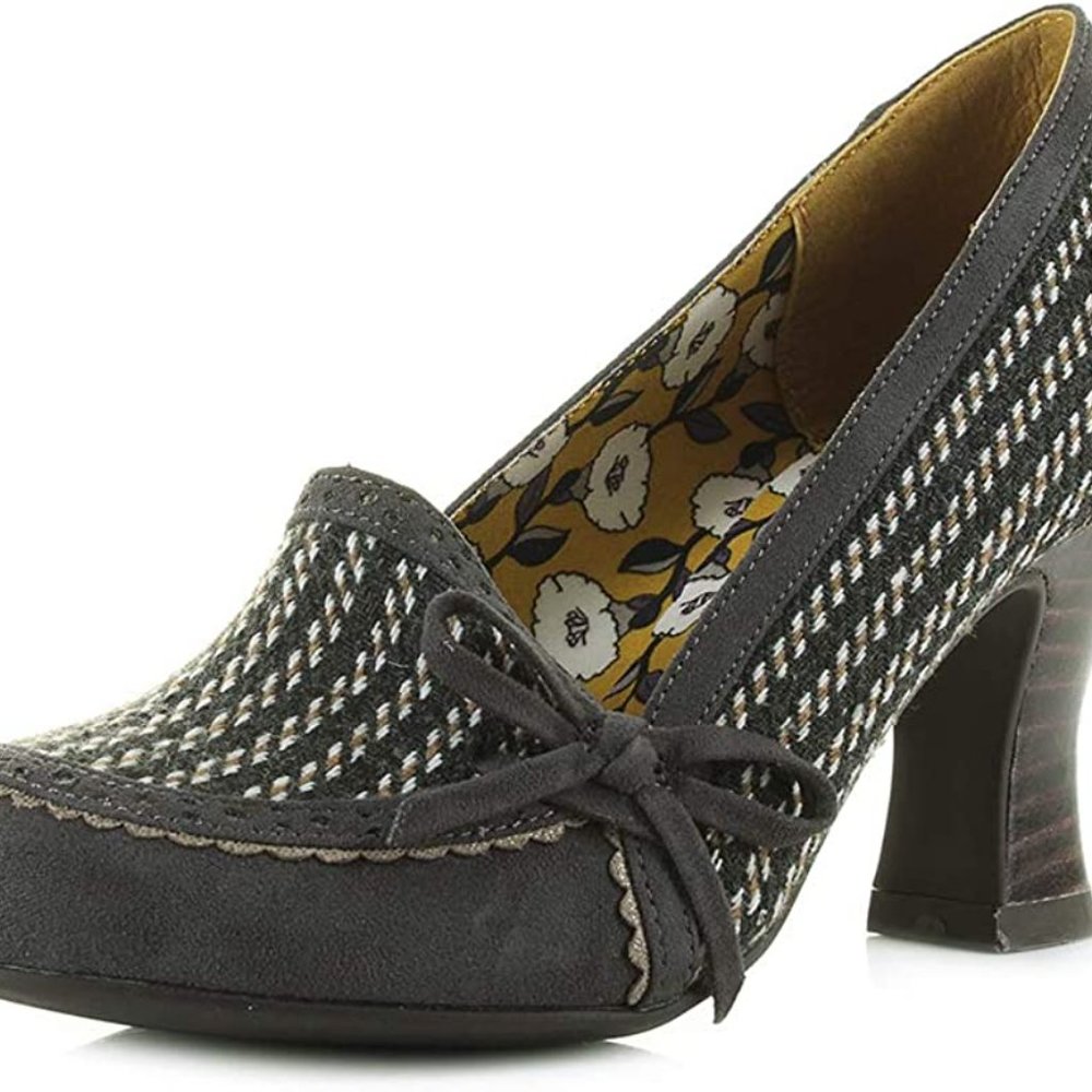 Ruby Shoo Flora Louis Grey Court Shoe